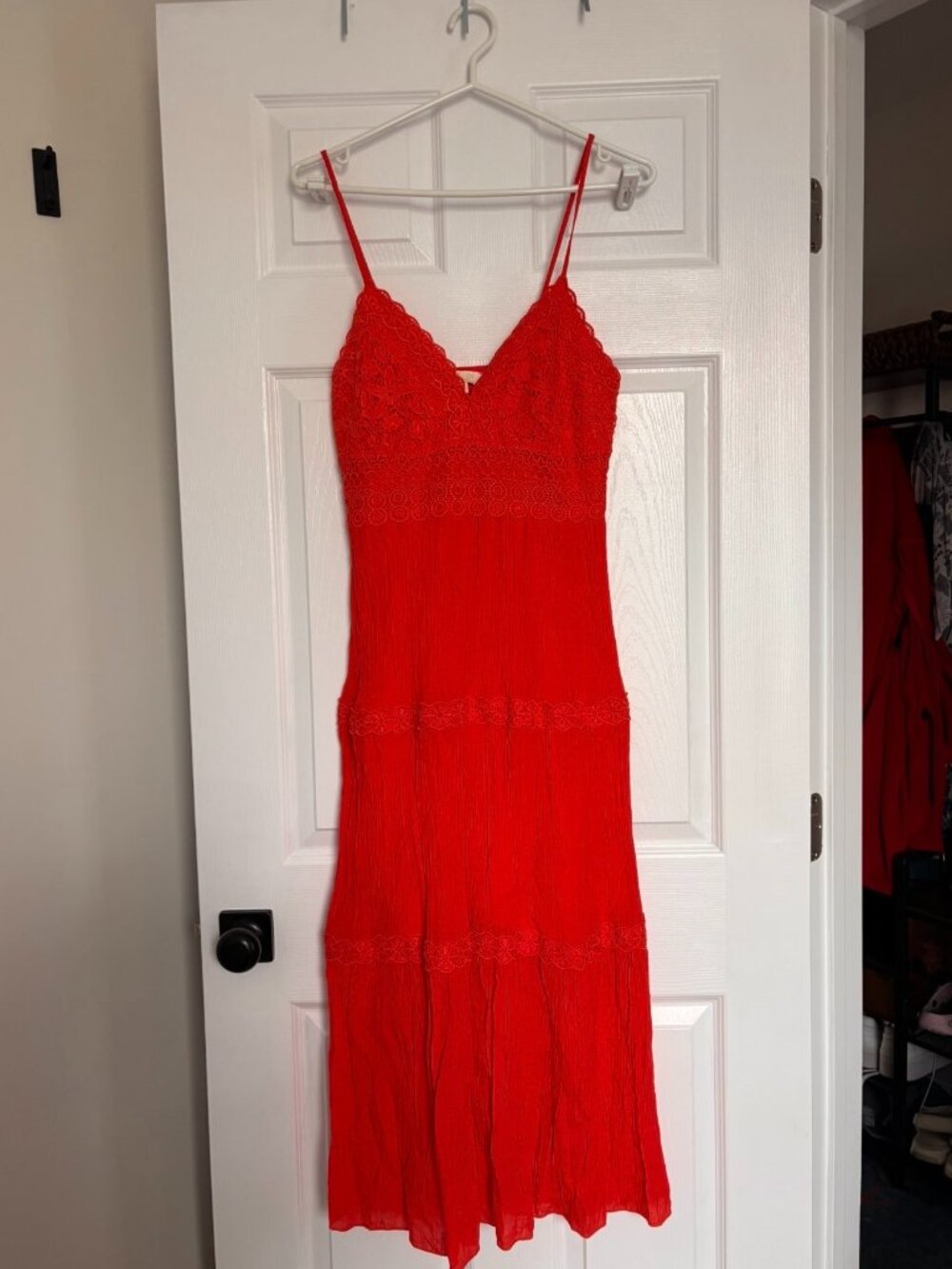 Orange Lace Midi Dress | Romantic Slip Dress | Date Night/Summer Dress